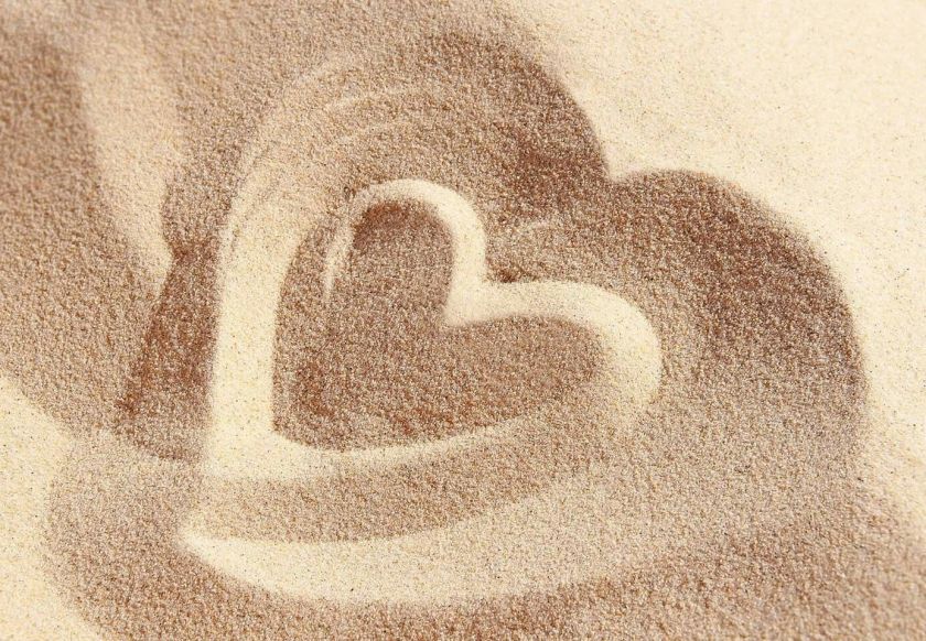 Hearts in the sand